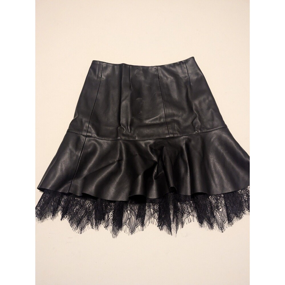 Zara Skirt Women's Extra Small Black Faux Leather Mini Biker Punk Goth City